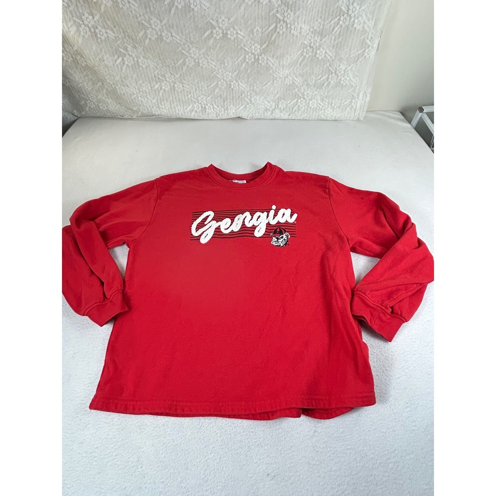 Champion‎ Georgia Bulldogs Sweatshirt Women Large Red Gameday Collegiate Sporty